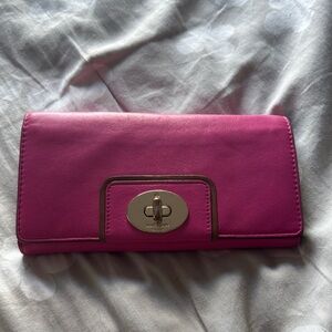 Kate spade Pink Leather Wallet with Wrist strap